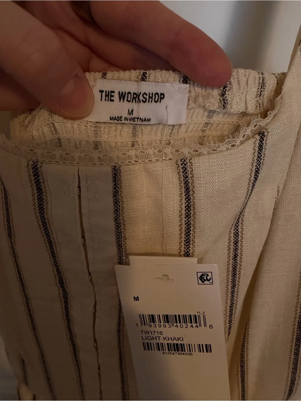 Striped Midi Dress- Light Khaki - Picture 3 of 4